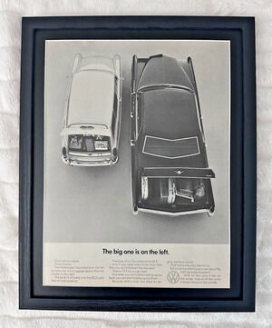 Framed Volkswagen The Big One is on the Left 1969 Magazine Advertisement